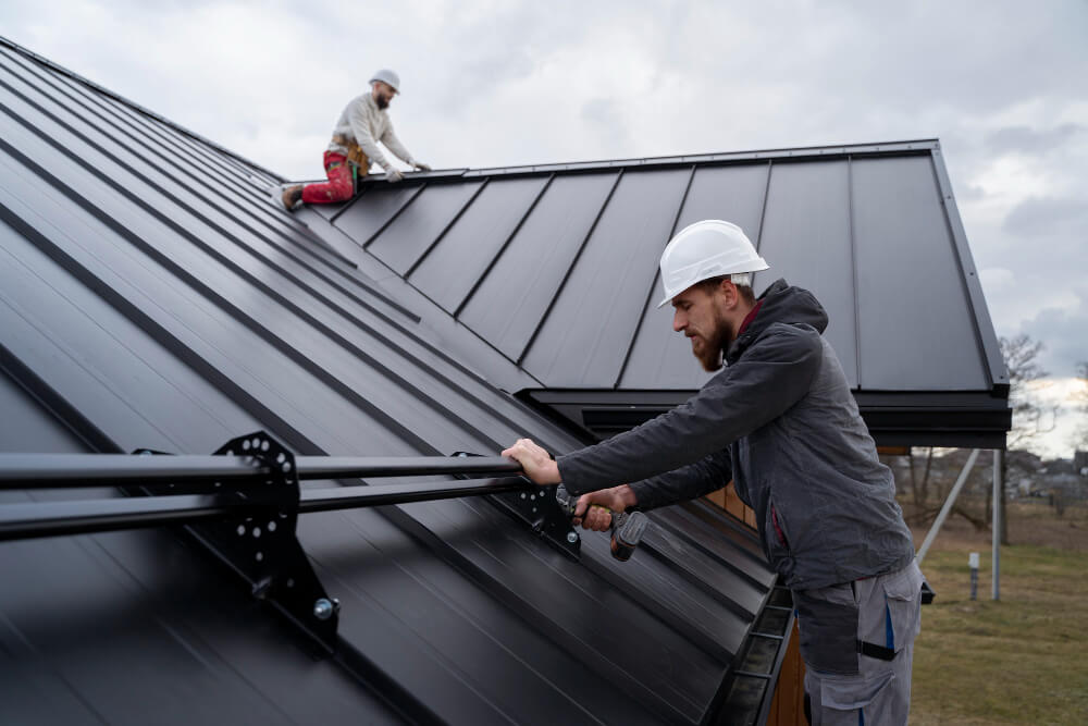 Velux roof window in tile roof